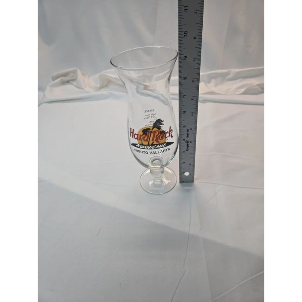 Vintage Hard Rock Cafe Hurricane Glass -Puerto Vallarta Collectible Souvenir - Picture 4 of 4